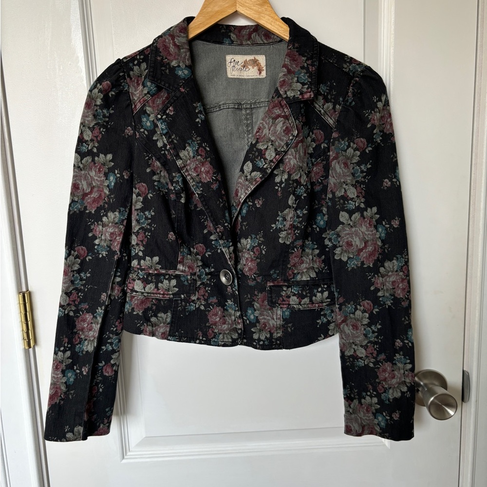Free People Jacket Size 4, Floral Print